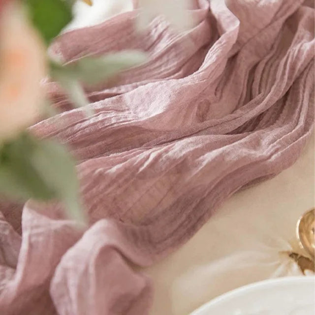 Rustic Cheese Cloth Table Runner for Weddings and Events - Smarsty