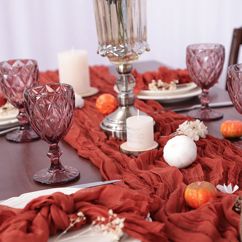 Rustic Cheese Cloth Table Runner for Weddings and Events - Smarsty