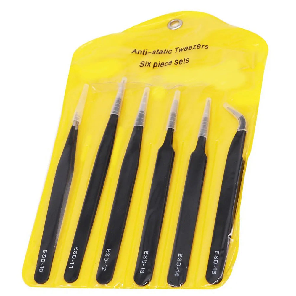Precision Anti-Static Stainless Steel Tweezers Set - Smarsty