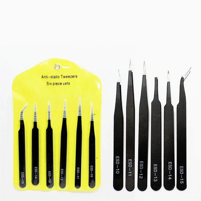 Precision Anti-Static Stainless Steel Tweezers Set for Repair - Smarsty