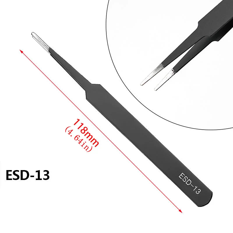 Precision Anti-Static Stainless Steel Tweezers Set for Repair - Smarsty