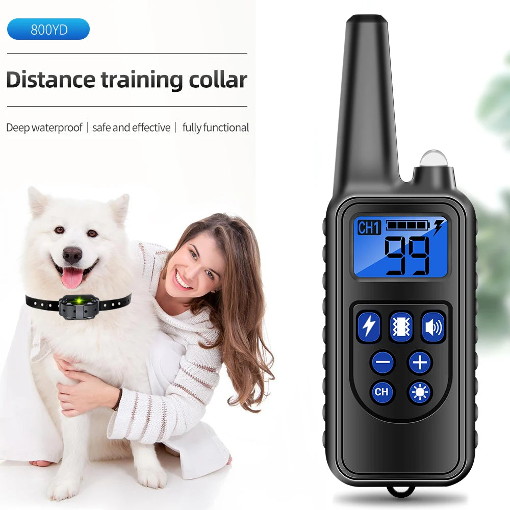 Rechargeable Waterproof Dog Training Collar with Anti Barking Feature - Smarsty