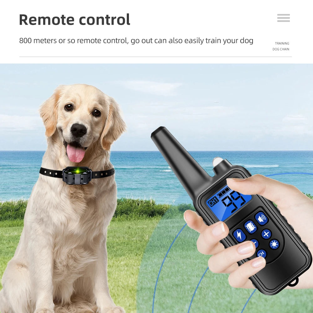 Rechargeable Waterproof Dog Training Collar with Anti Barking Feature - Smarsty