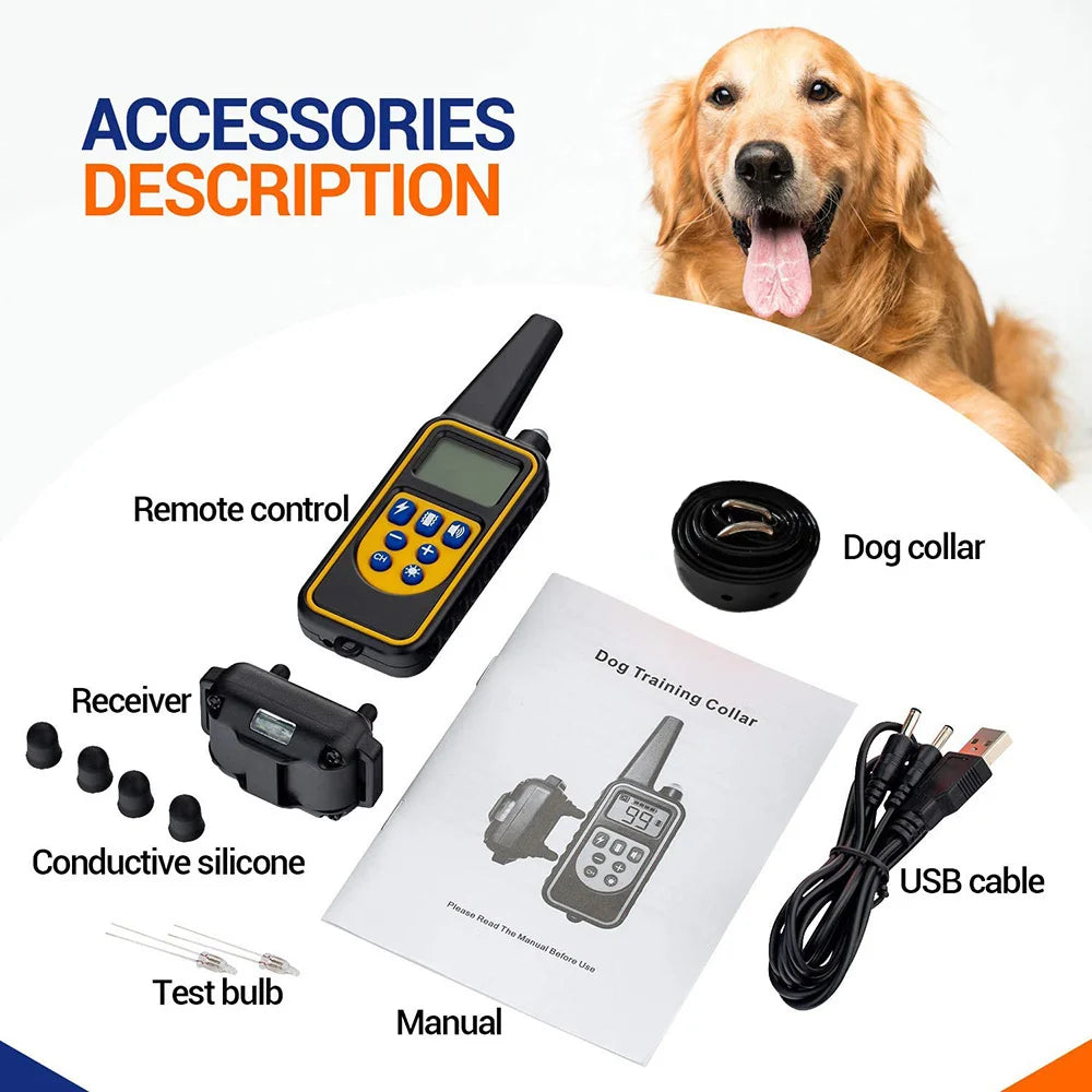 Rechargeable Electric Dog Training Collar with Detachable Bark Control - Smarsty