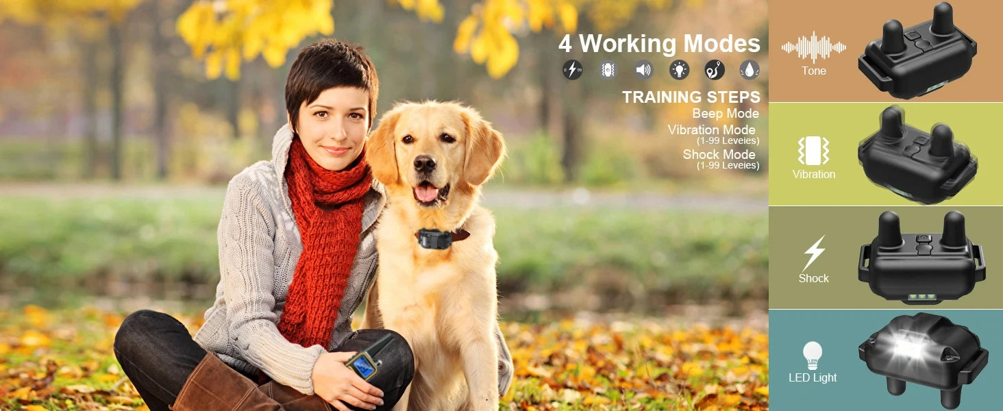 Dog Training Shock Collar with Remote Waterproof and Rechargeable - Smarsty
