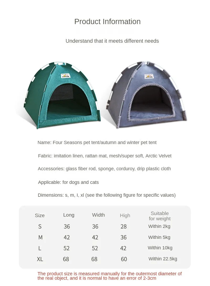 Foldable Cat House Tent for All Seasons Portable Design - Smarsty