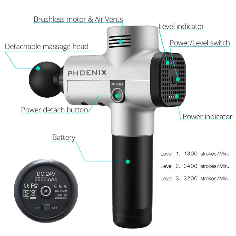 Phoenix A2 Massage Gun for Deep Tissue Pain Relief - Smarsty