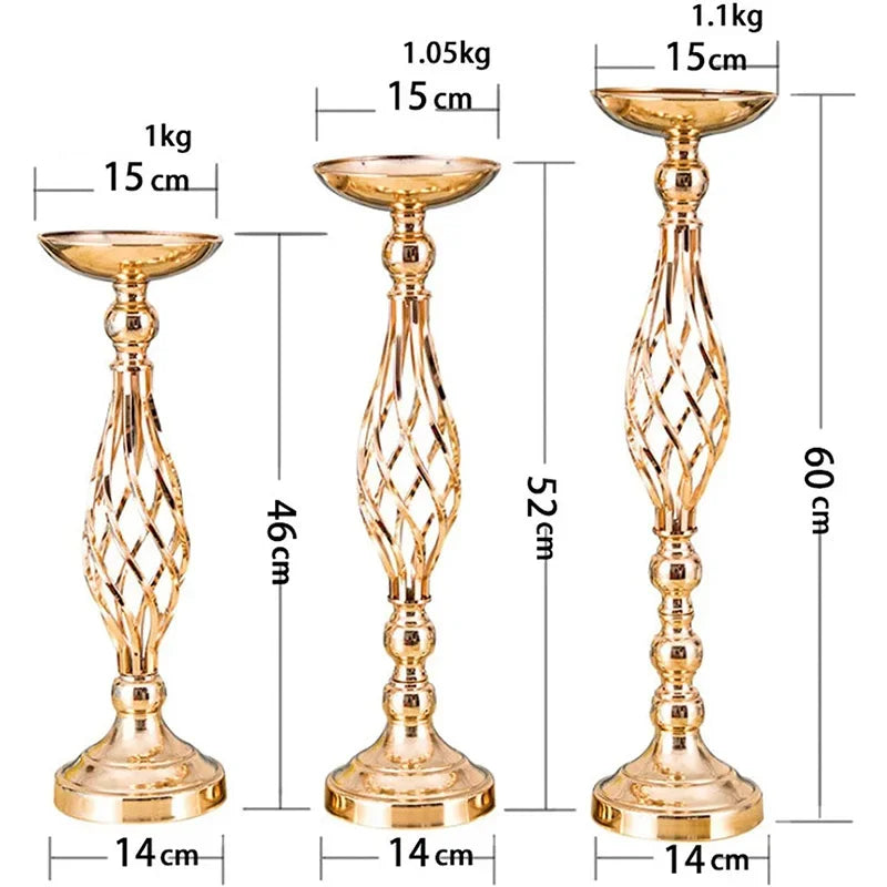 Golden Iron Art Candle Holder for Wedding Decor - Smarsty