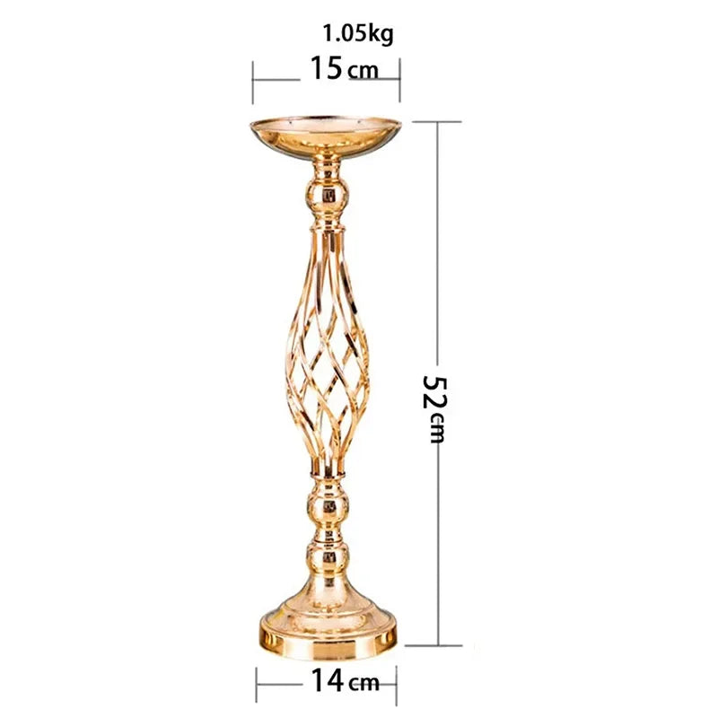 Golden Iron Art Candle Holder for Wedding Decor - Smarsty