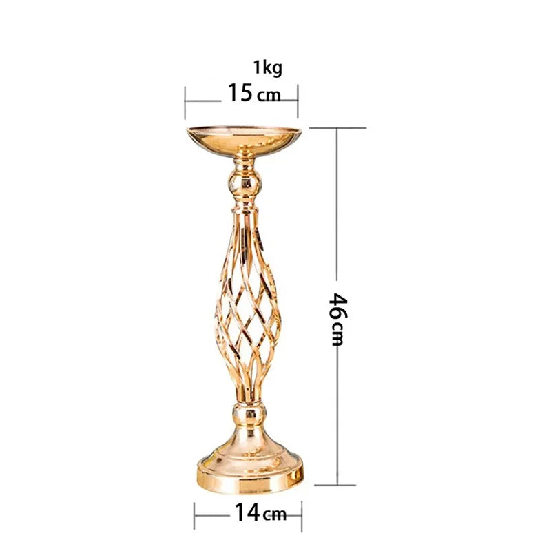 Golden Iron Art Candle Holder for Wedding Decor - Smarsty