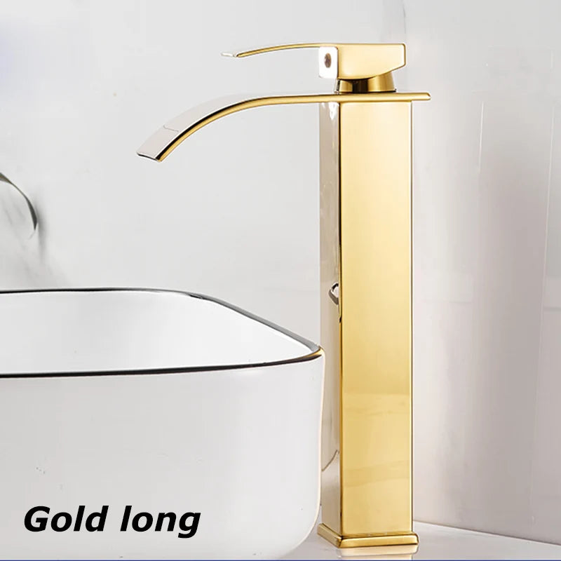 Stainless Steel Waterfall Basin Faucet with Hot and Cold Options - Smarsty