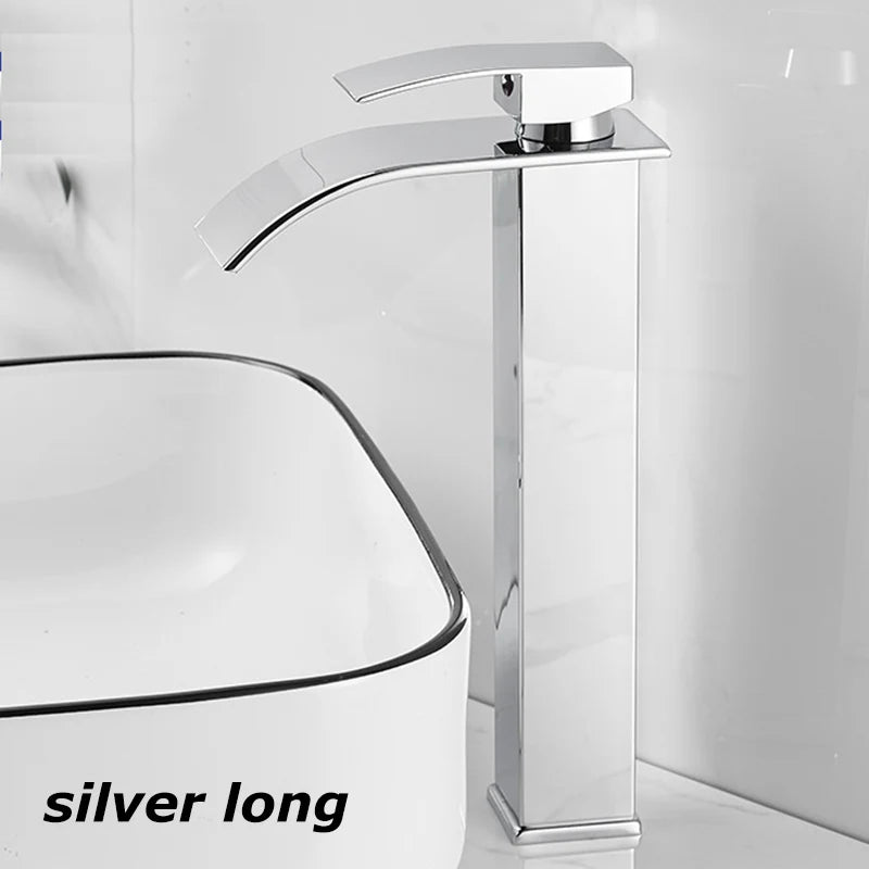 Stainless Steel Waterfall Basin Faucet with Hot and Cold Options - Smarsty