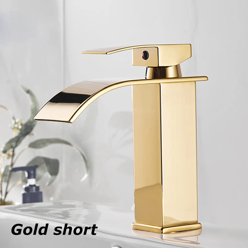 Stainless Steel Waterfall Basin Faucet with Hot and Cold Options - Smarsty