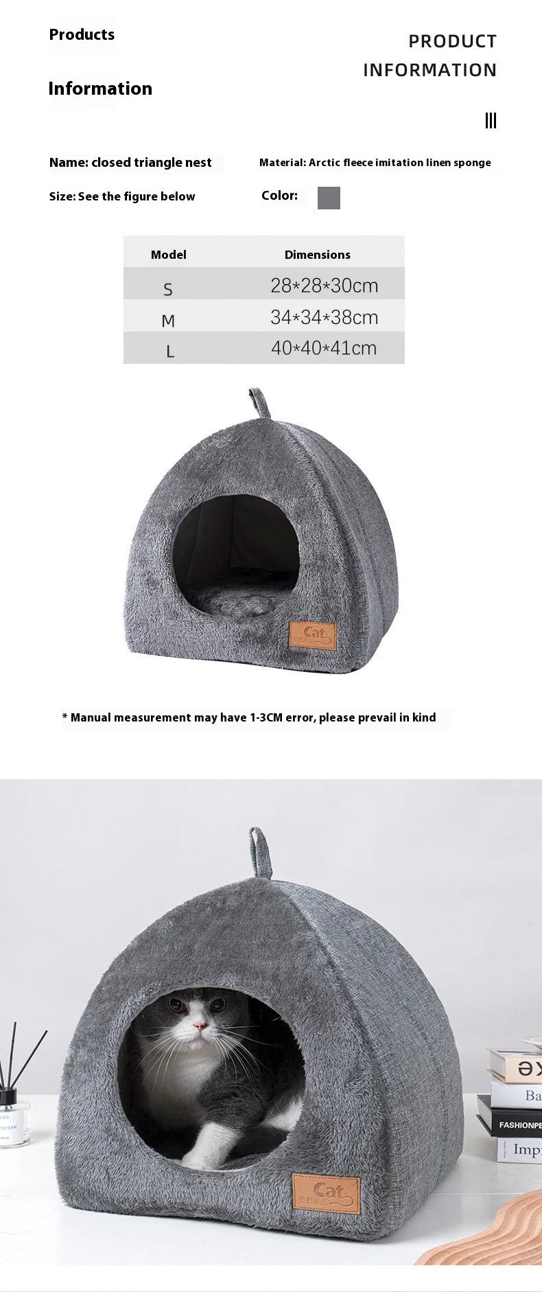 Warm Triangle Cat Nest for Deep Sleep Comfort - Smarsty
