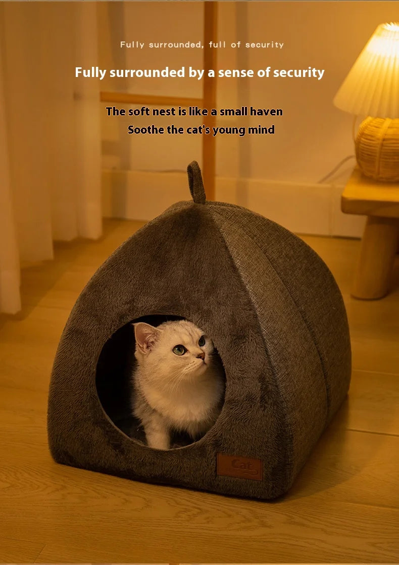 Warm Triangle Cat Nest for Deep Sleep Comfort - Smarsty