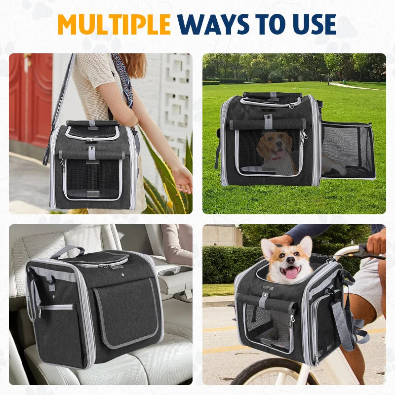 Expandable Soft Sided Pet Carrier Backpack for Bikes - Smarsty