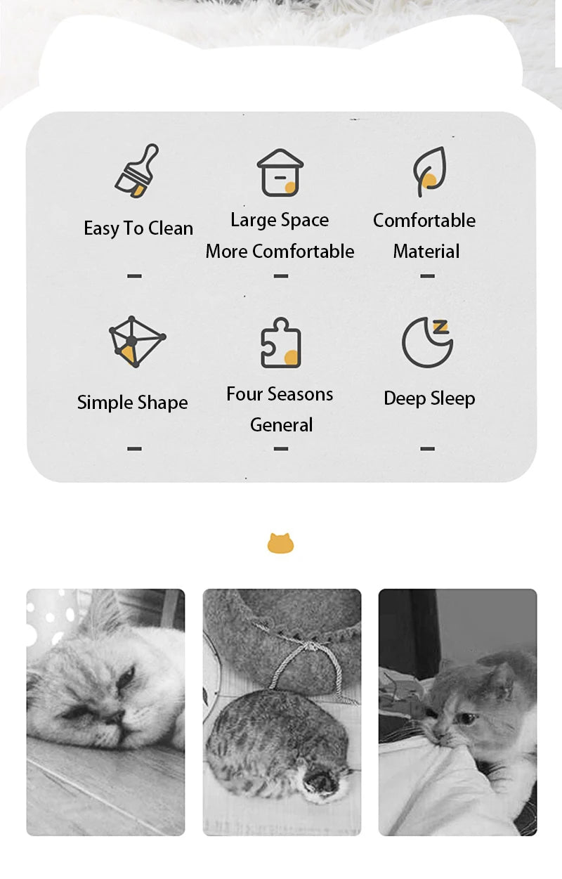 Cute Cat Head Shape Warm Sleeping Cave Nest - Smarsty