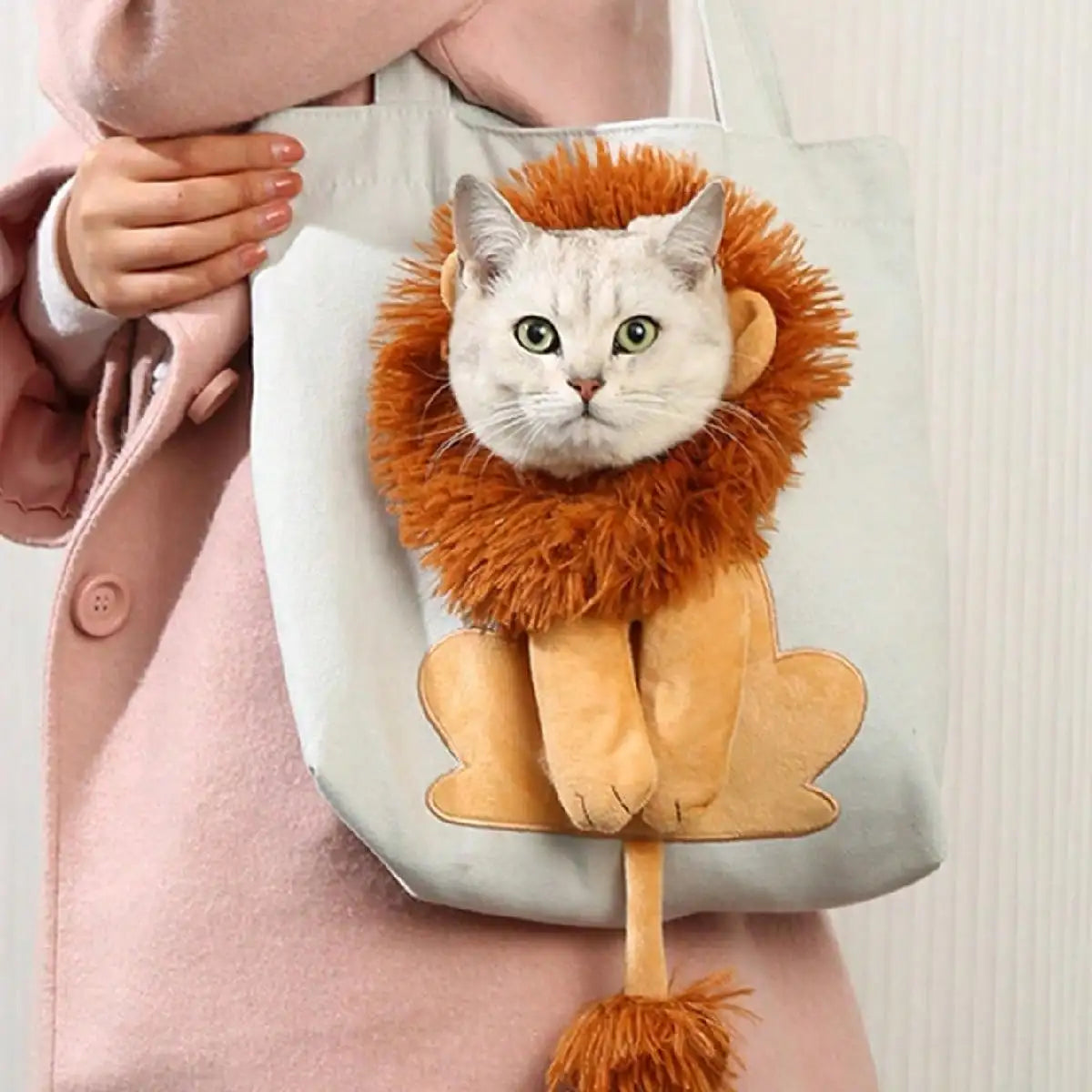 Cute Lion Shaped Cat Carrier Bag for Travel - Smarsty