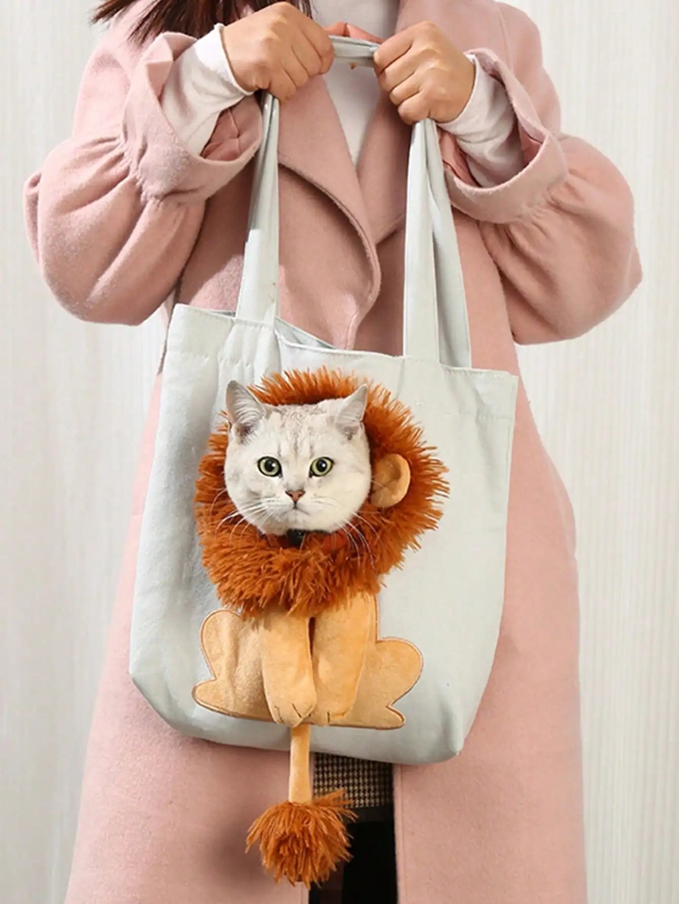 Cute Lion Shaped Cat Carrier Bag for Travel - Smarsty
