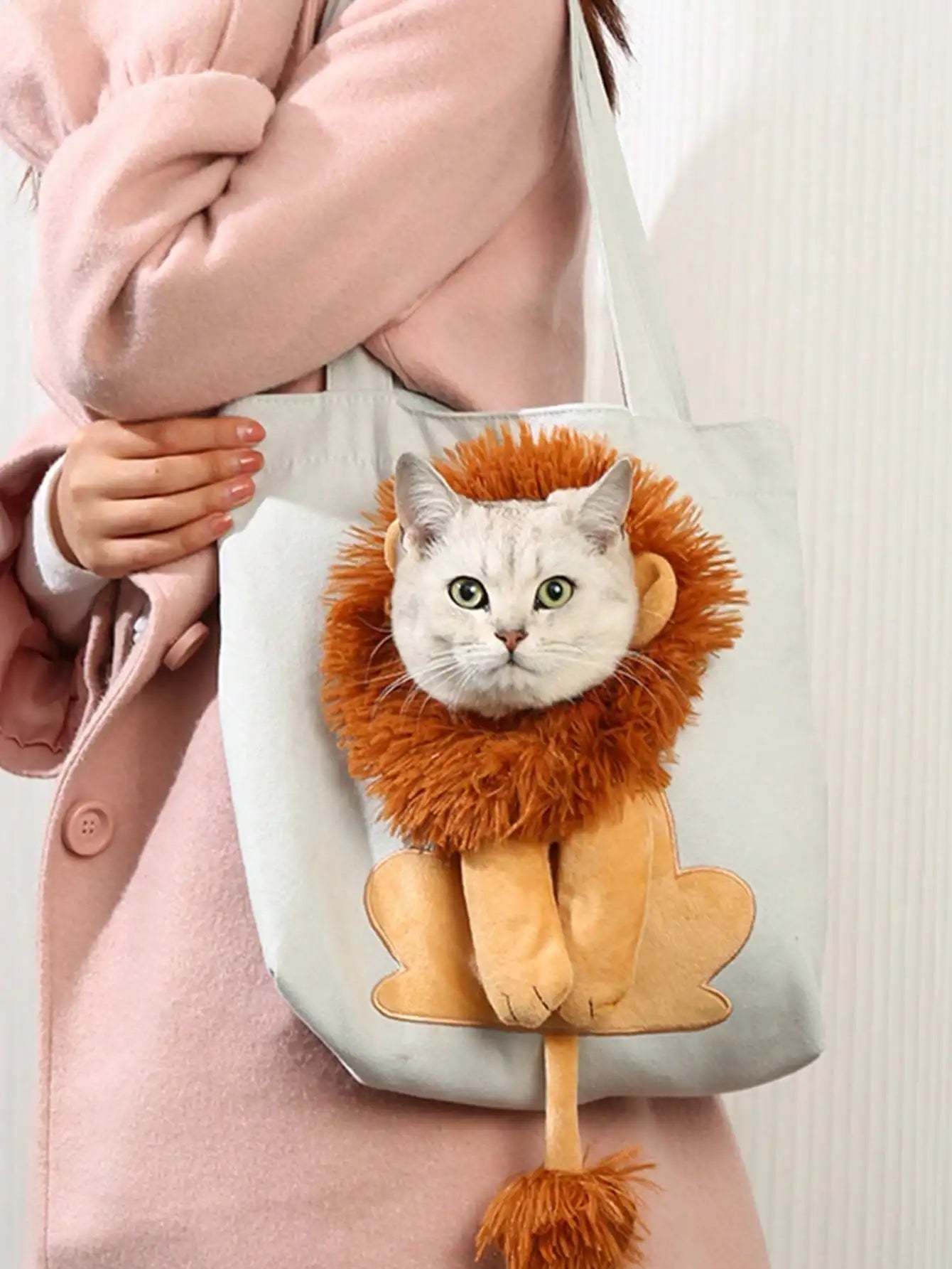 Cute Lion Shaped Cat Carrier Bag for Travel - Smarsty