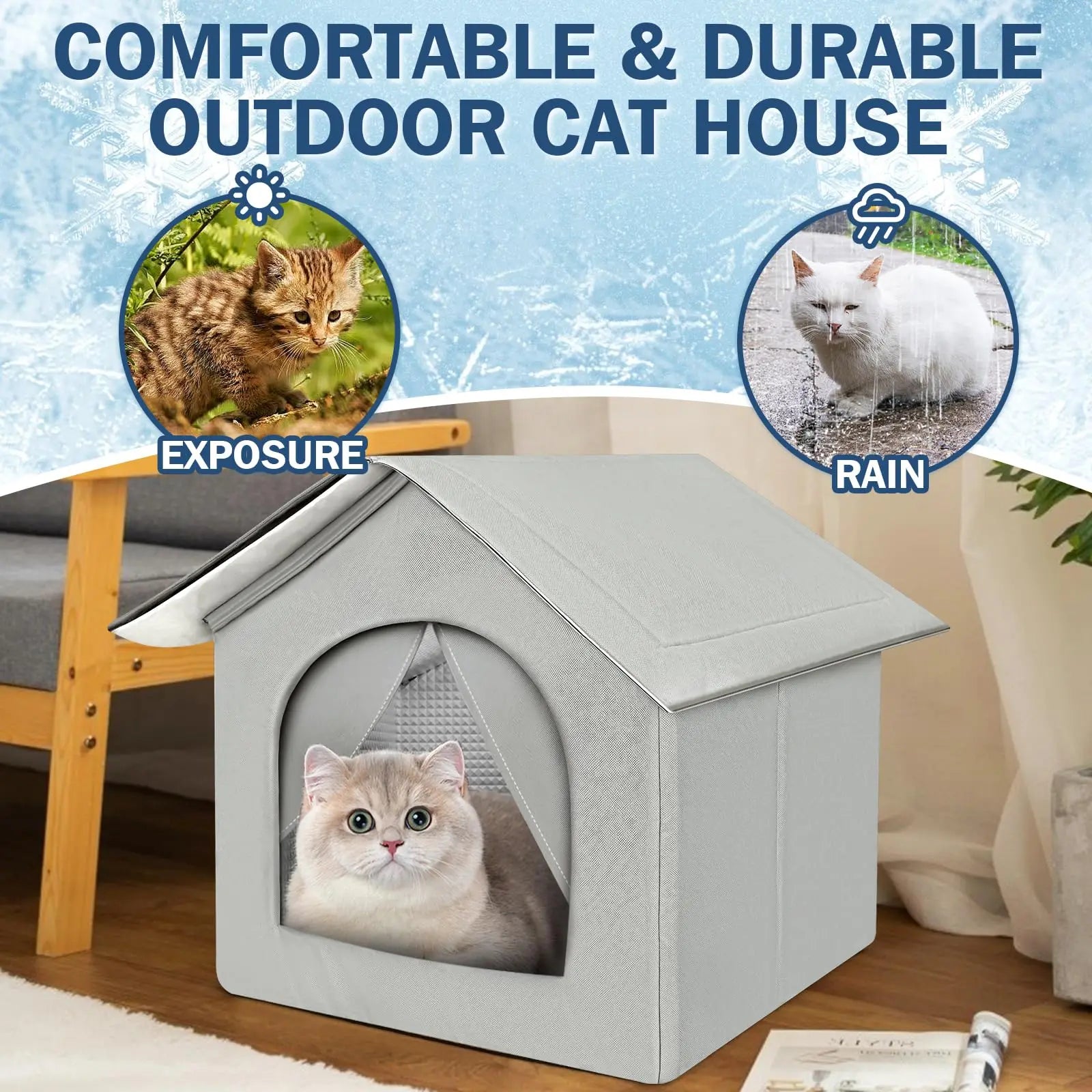 Outdoor Waterproof Cat House With Cooling Feature - Smarsty