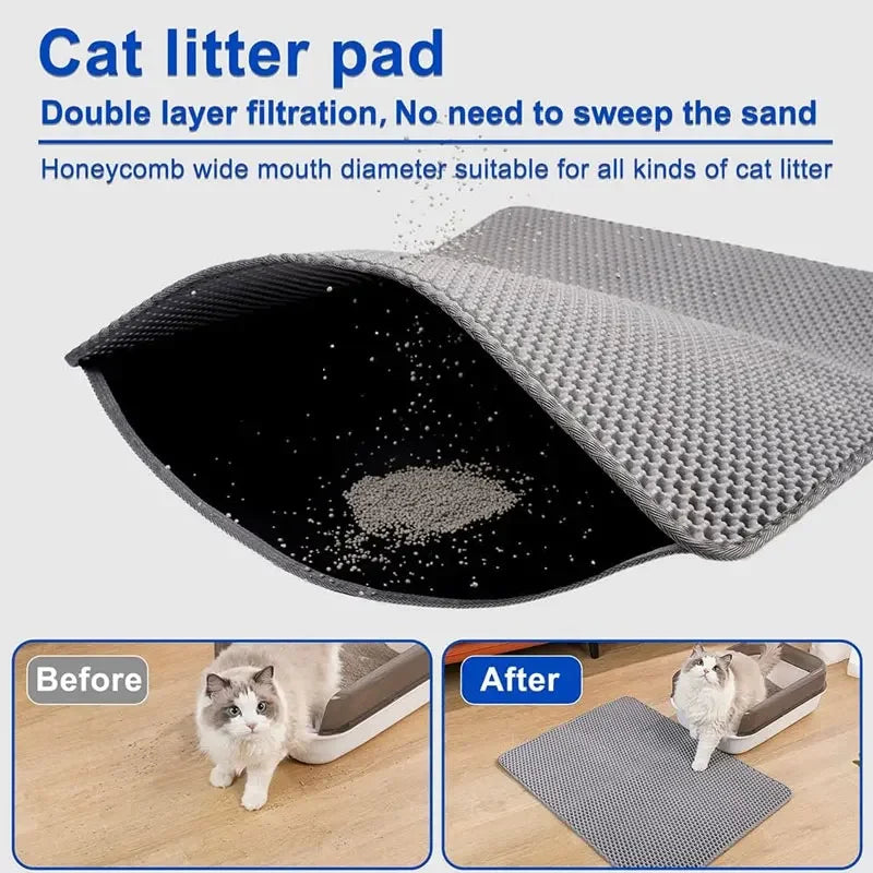 Non Slip Cat Litter Mat Waterproof Double Layer Design - Smarsty