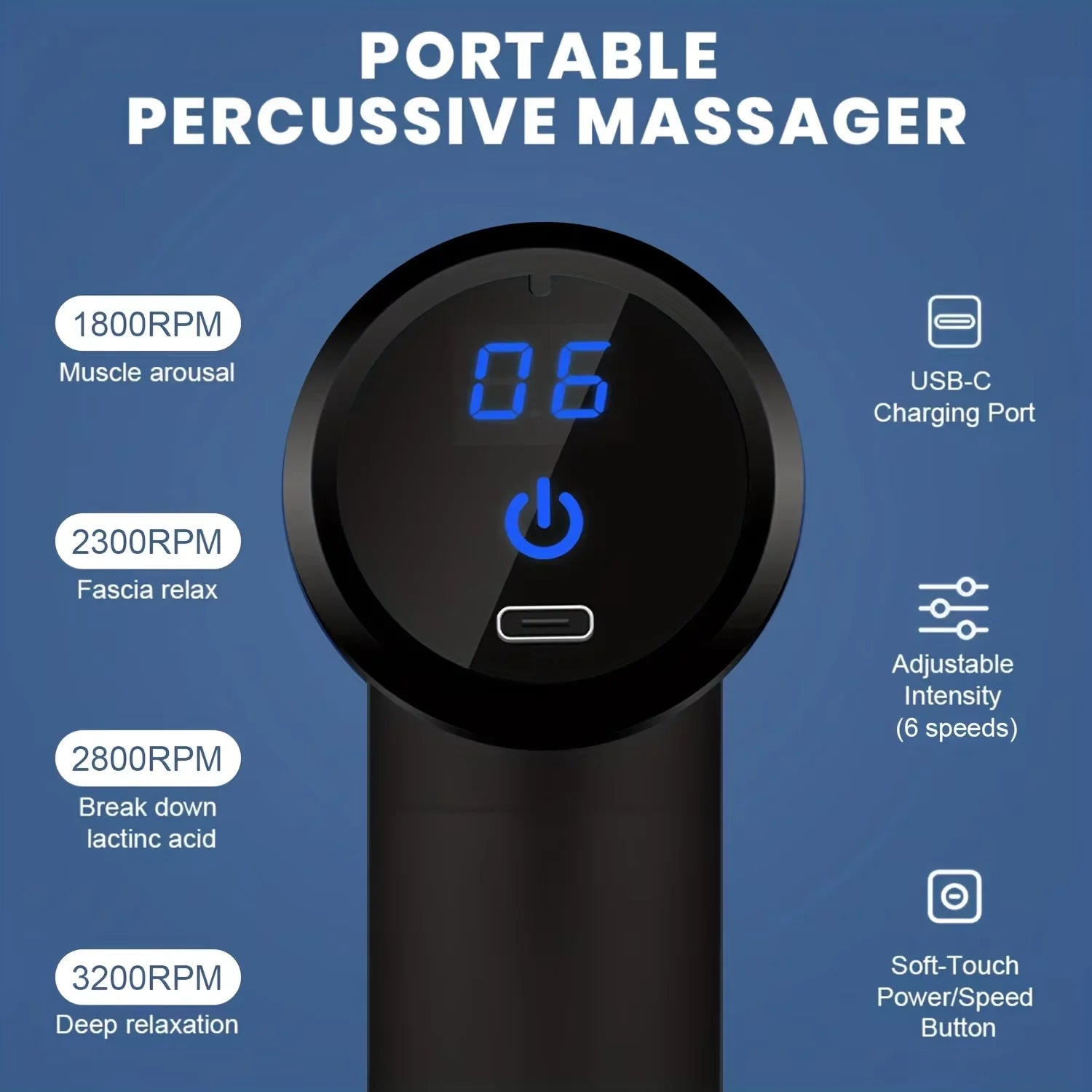 Portable Fascia Massage Gun for Body Relaxation - Smarsty