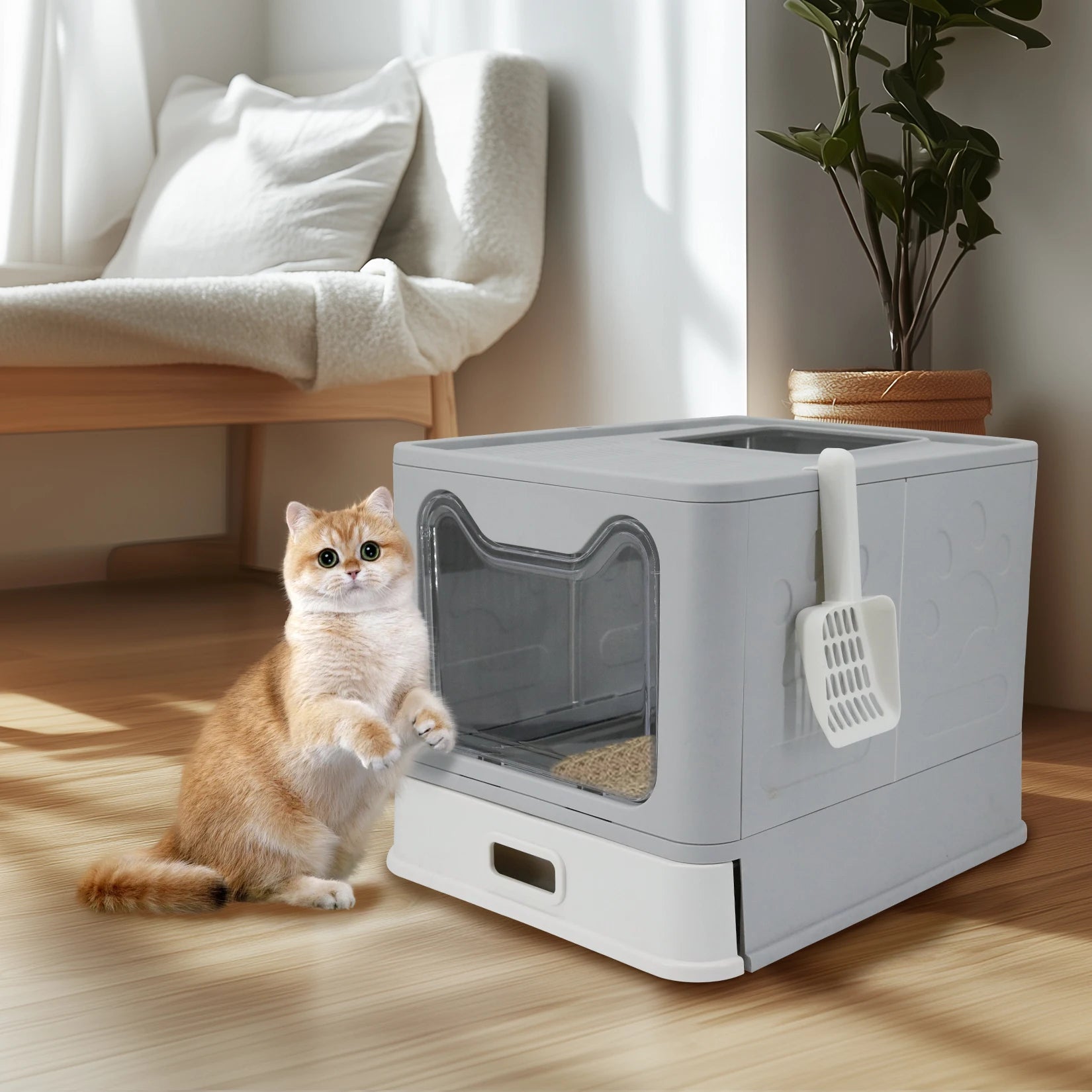 Stainless Steel Cat Litter Box with Easy Clean Lid - Smarsty