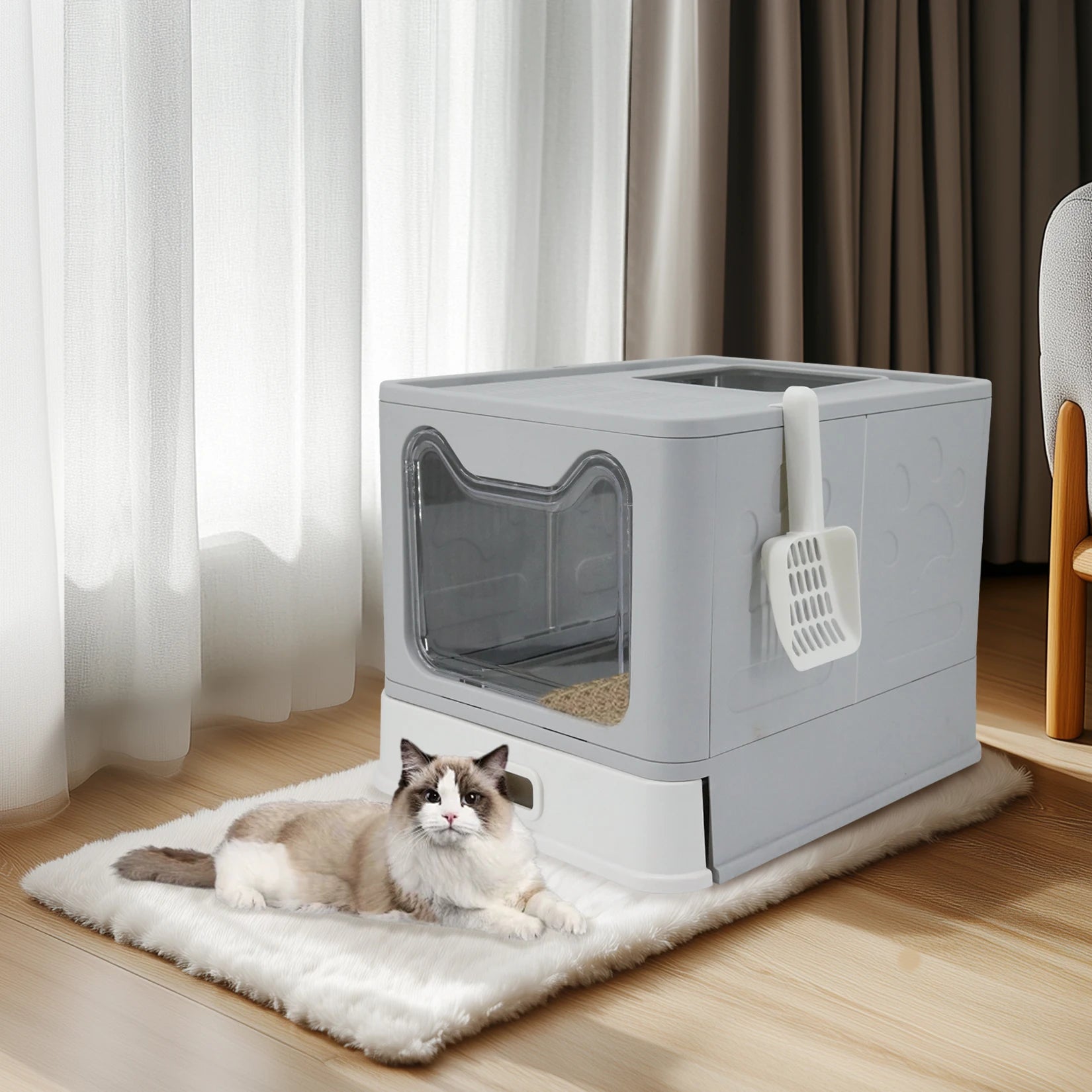 Stainless Steel Cat Litter Box with Easy Clean Lid - Smarsty