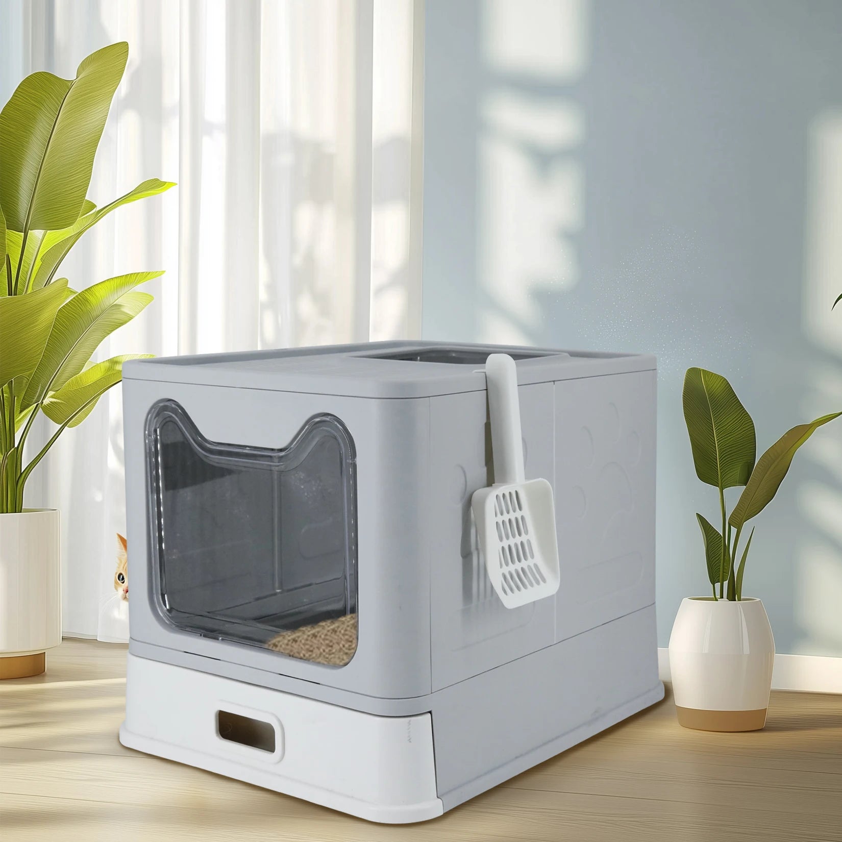 Stainless Steel Cat Litter Box with Easy Clean Lid - Smarsty