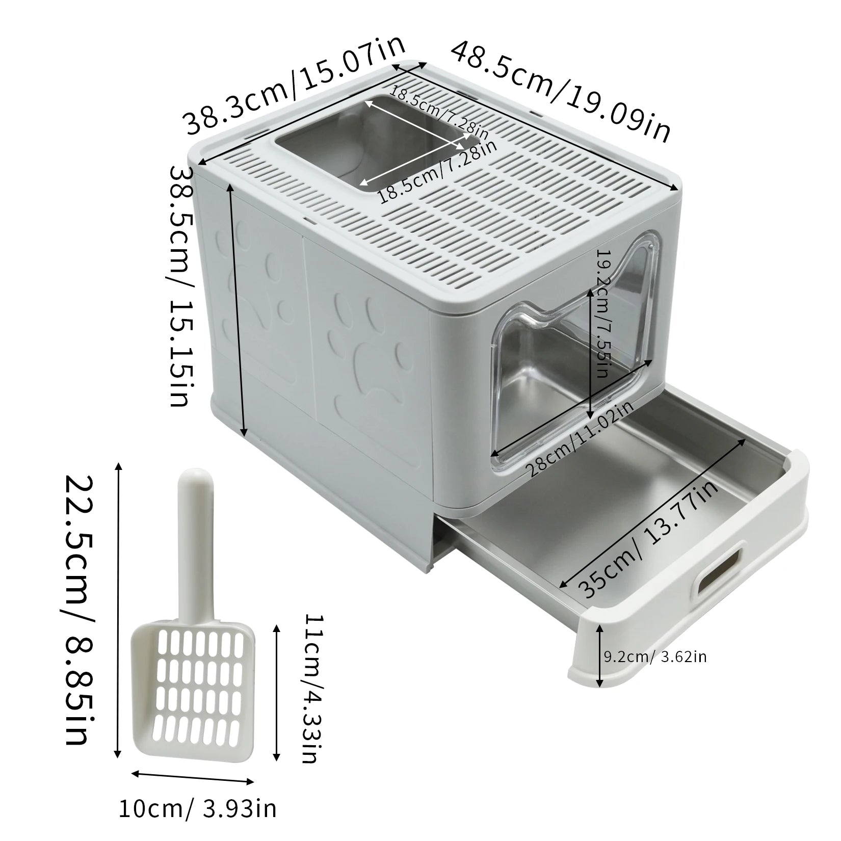 Stainless Steel Cat Litter Box with Easy Clean Lid - Smarsty