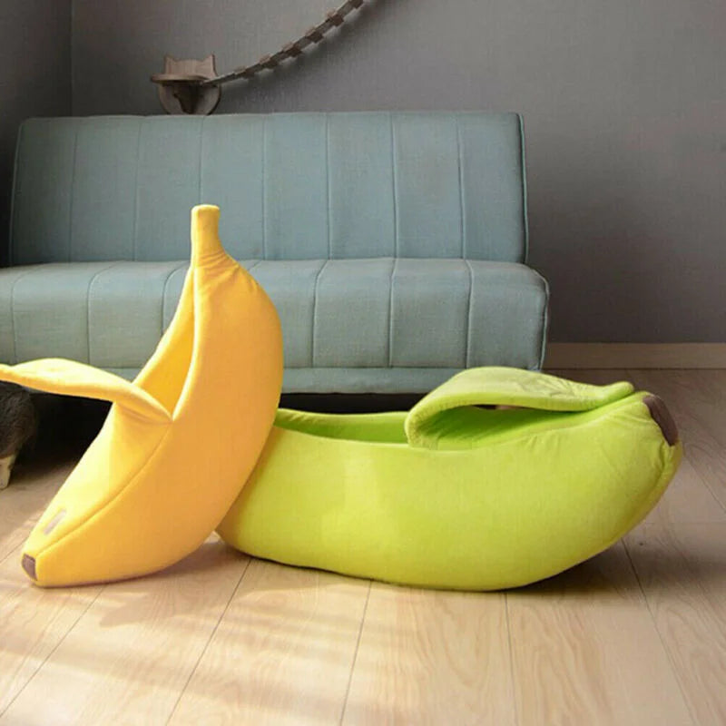 Funny Banana Cat Bed House Cozy Portable Pet Basket - Smarsty
