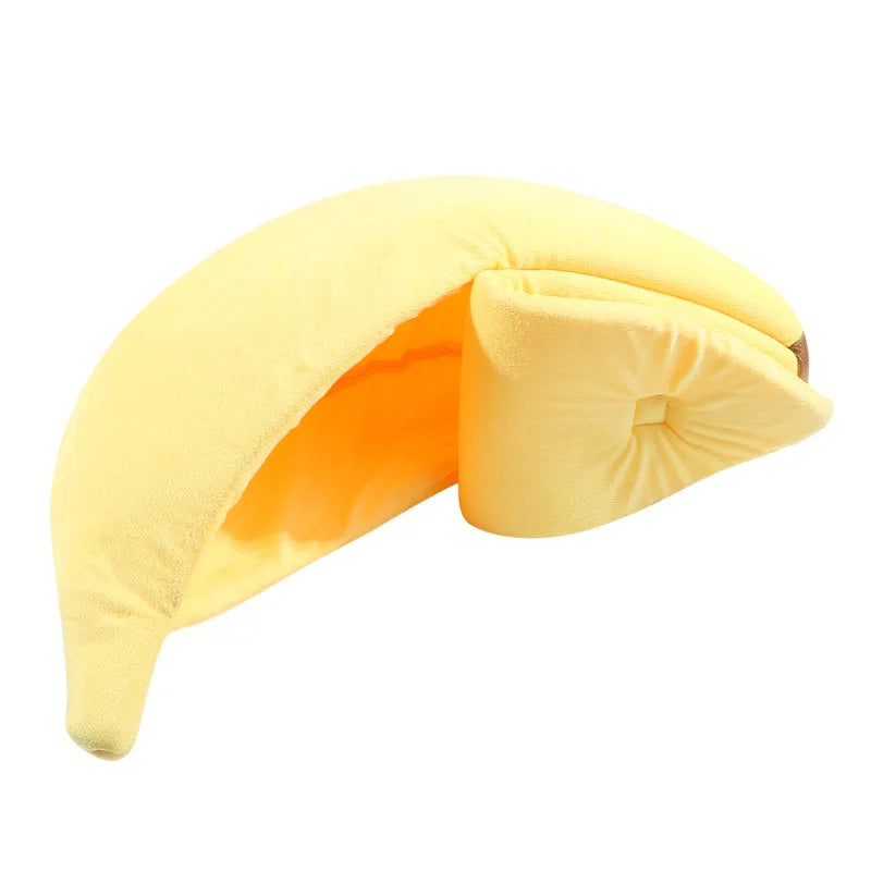 Funny Banana Cat Bed House Cozy Portable Pet Basket - Smarsty