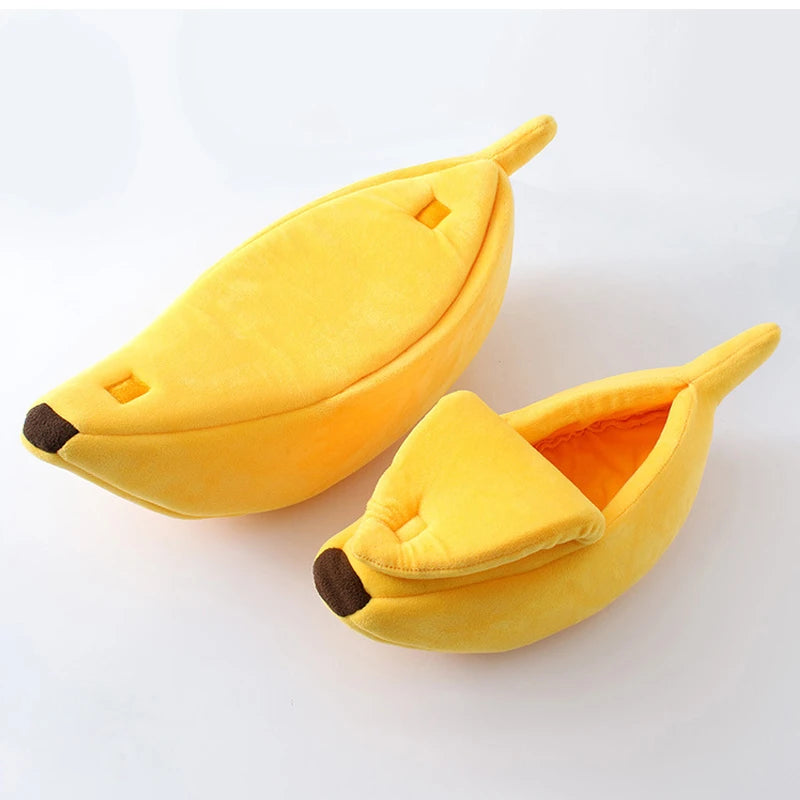 Funny Banana Cat Bed House Cozy Portable Pet Basket - Smarsty