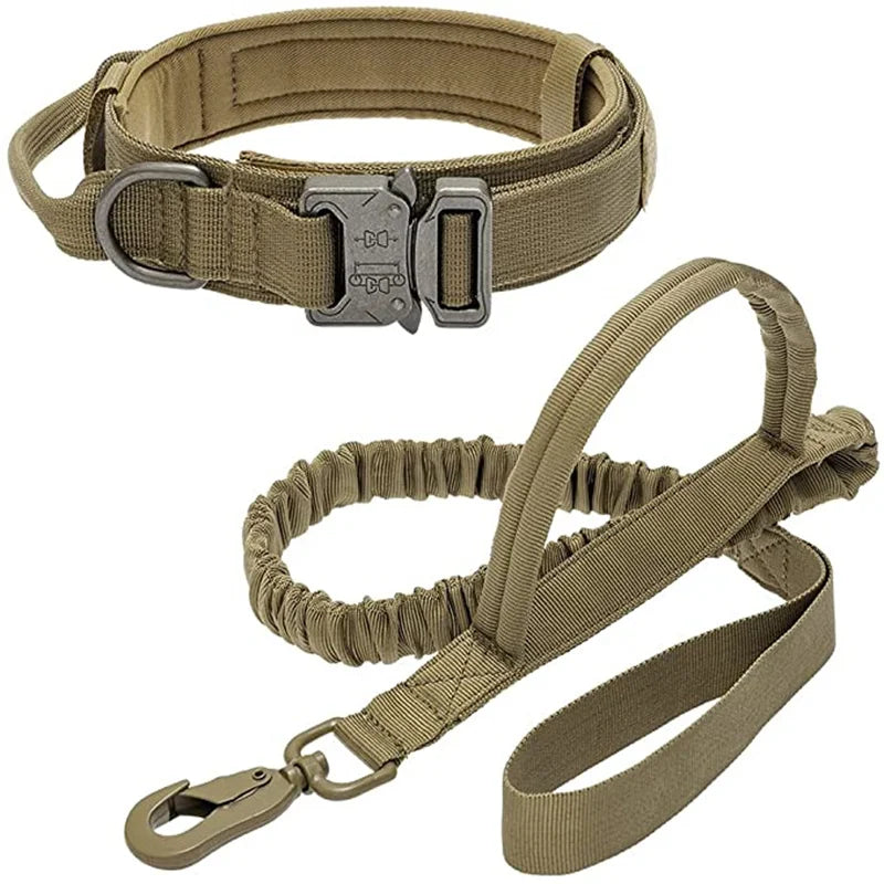 Durable Adjustable Tactical Dog Collar Leash Set - Smarsty