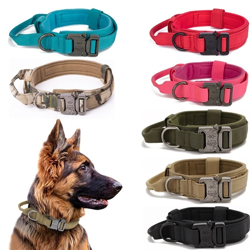 Durable Adjustable Tactical Dog Collar Leash Set - Smarsty