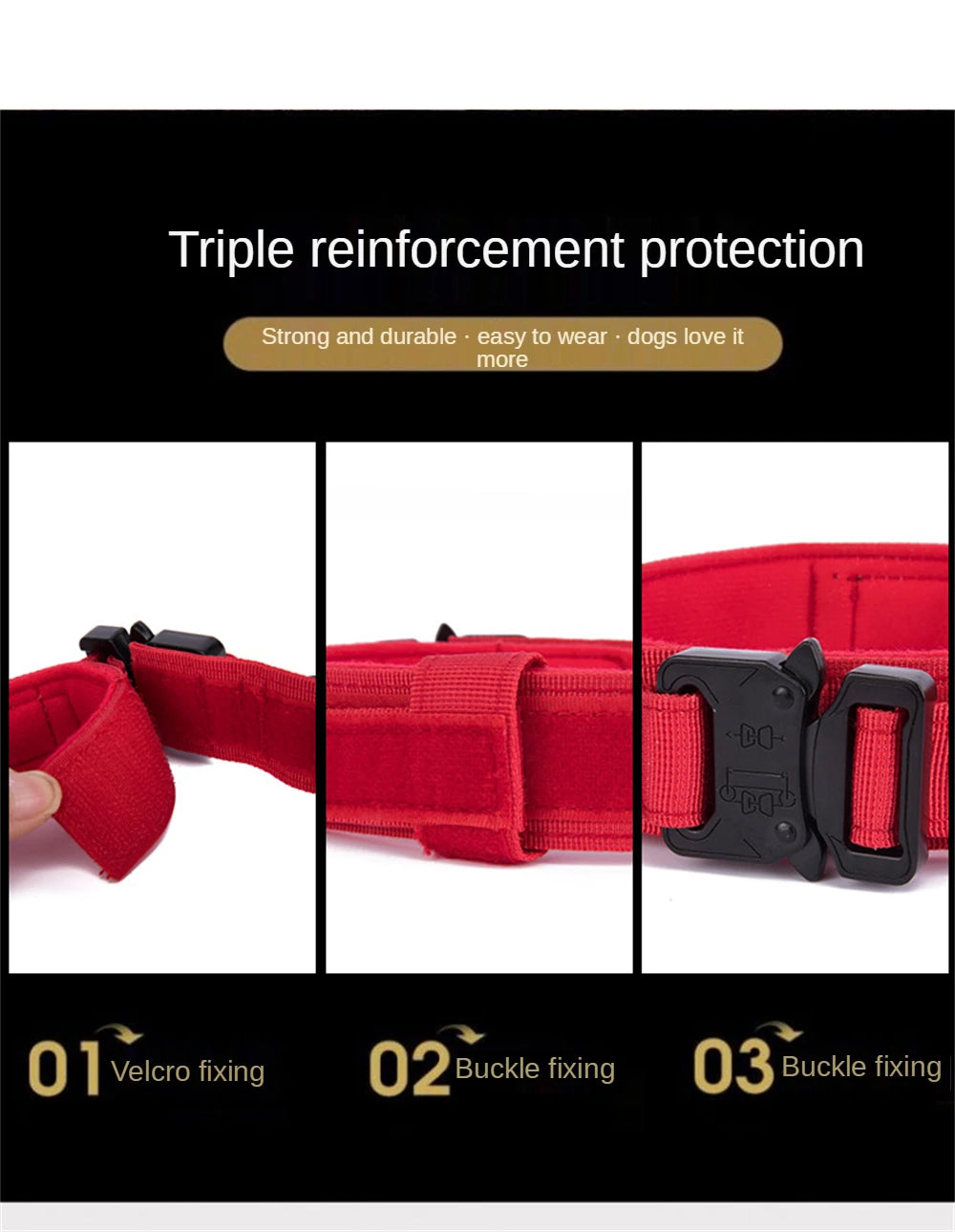 Durable Adjustable Tactical Dog Collar Leash Set - Smarsty