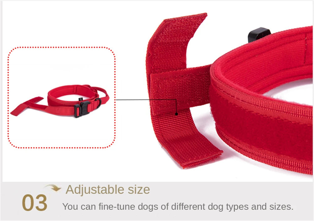 Durable Adjustable Tactical Dog Collar Leash Set - Smarsty