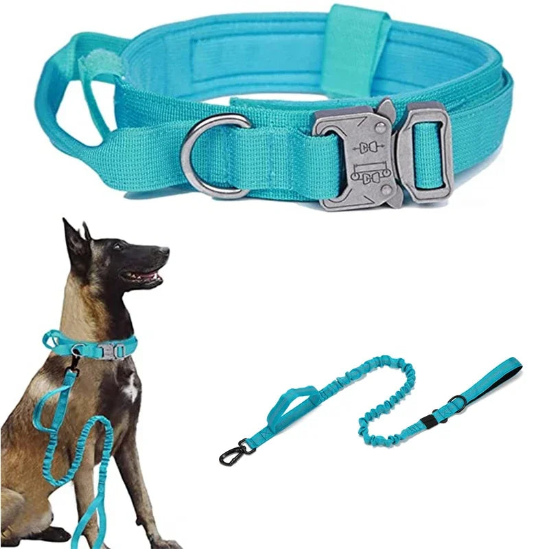 Durable Adjustable Tactical Dog Collar Leash Set - Smarsty