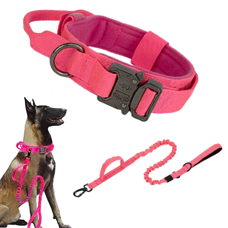 Durable Adjustable Tactical Dog Collar Leash Set - Smarsty