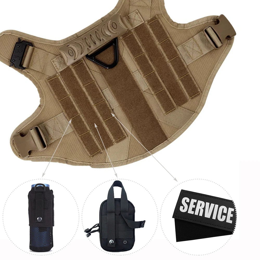 Large Dog Harness with Molle Pouches for Training - Smarsty