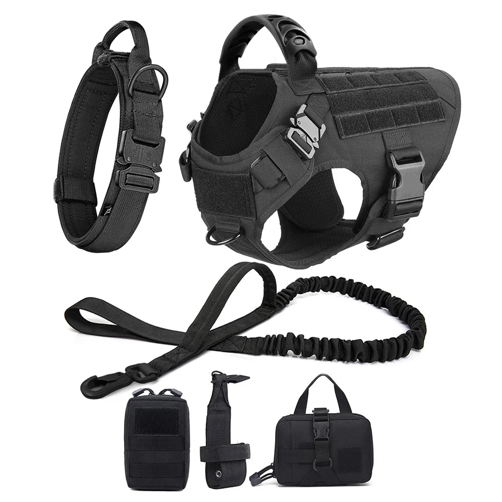 Large Dog Harness with Molle Pouches for Training - Smarsty
