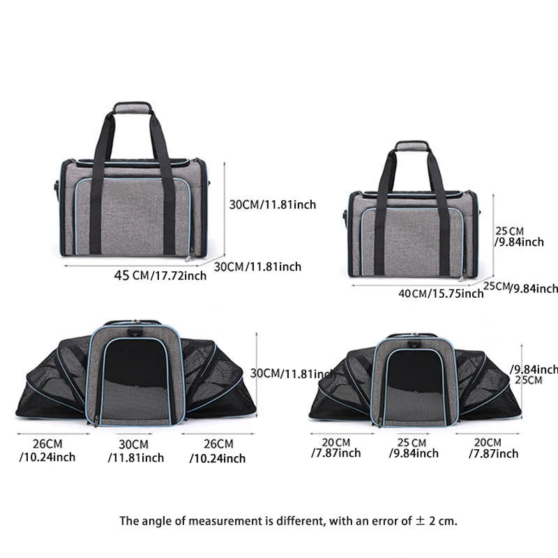 Foldable Pet Carrier Bag for Small Dogs and Cats - Smarsty