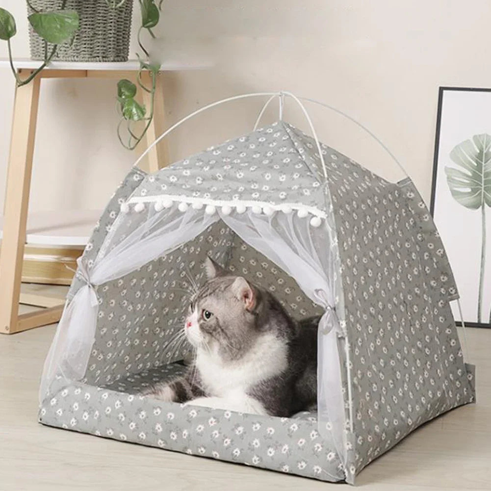Cozy Foldable Pet Tent Bed for Small Dogs and Cats - Smarsty