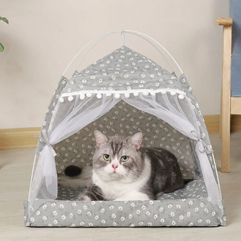 Cozy Foldable Pet Tent Bed for Small Dogs and Cats - Smarsty