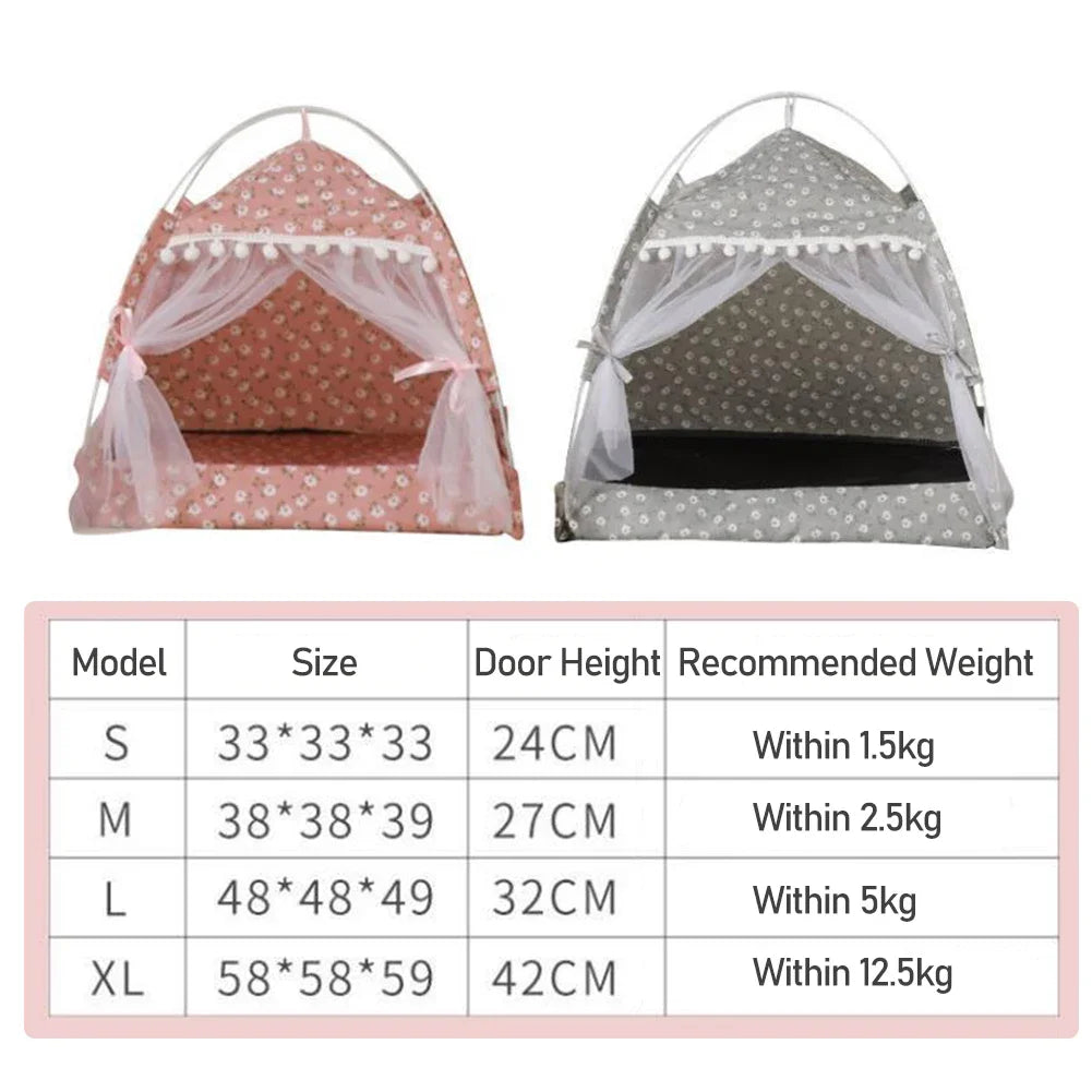 Cozy Foldable Pet Tent Bed for Small Dogs and Cats - Smarsty