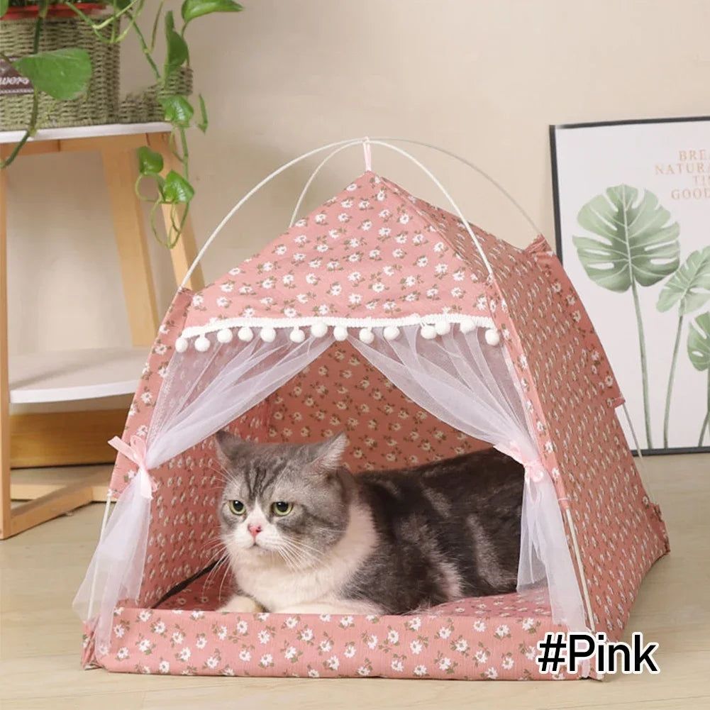 Cozy Foldable Pet Tent Bed for Small Dogs and Cats - Smarsty