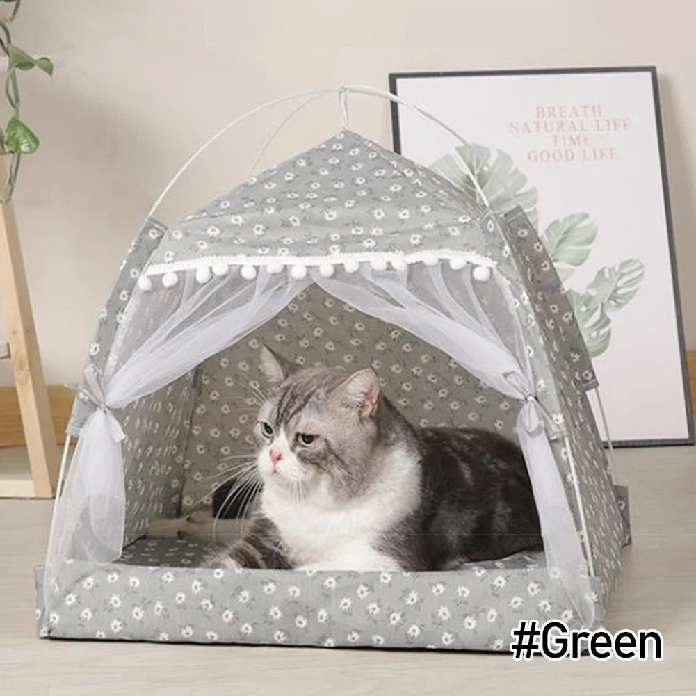 Cozy Foldable Pet Tent Bed for Small Dogs and Cats - Smarsty