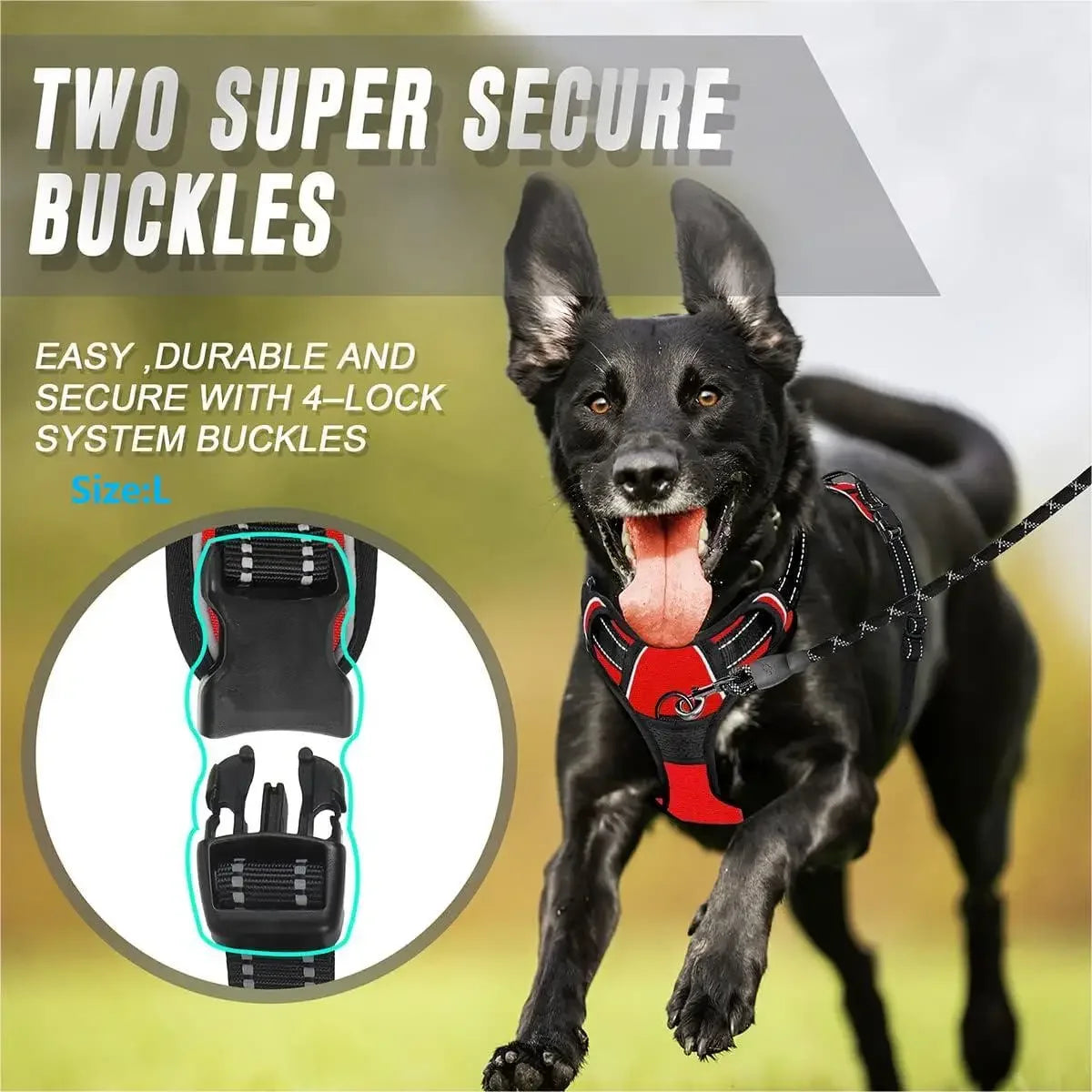 Heavy Duty No Pull Dog Harness with Reflective Design - Smarsty