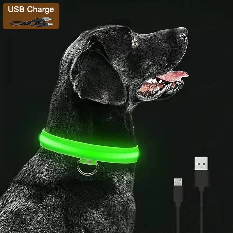 USB Rechargeable LED Dog Collar with Adjustable Anti-Lost Feature - Smarsty